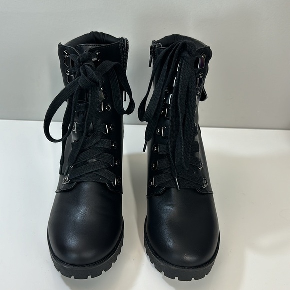 Mia Anna Maria Block Heel Lace Up Combat Ankle Boots Size 9 - Picture 5 of 16